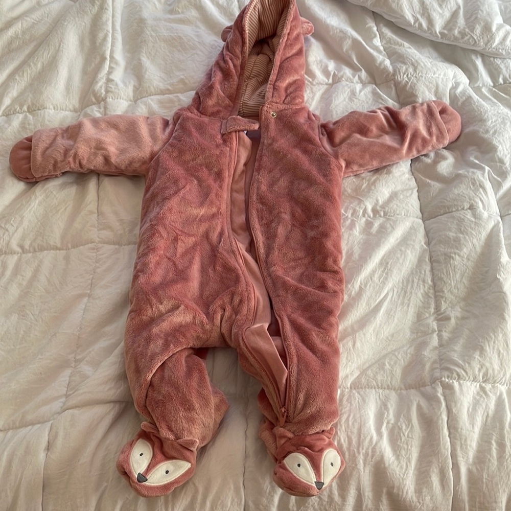 Baby pink winter onsie nine months
